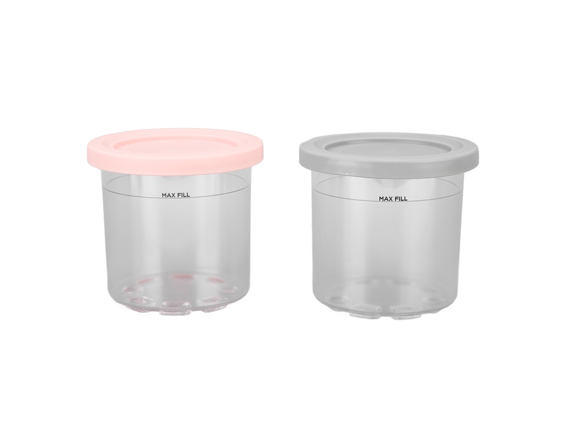 2 Vasos De Helado De 600 Ml Para Ninja Nc299amz Nc300s (gris Y Rosa)