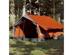 Tienda de campaña para 2 personas, tejido impermeable, gris/naranja