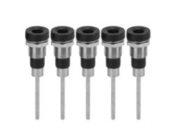 Kit De 5 Conectores Banana De 4 Mm, Terminales De Latón Galvanizado Niquelado J.40013 Para Equipos De Prueba Electrónicos.