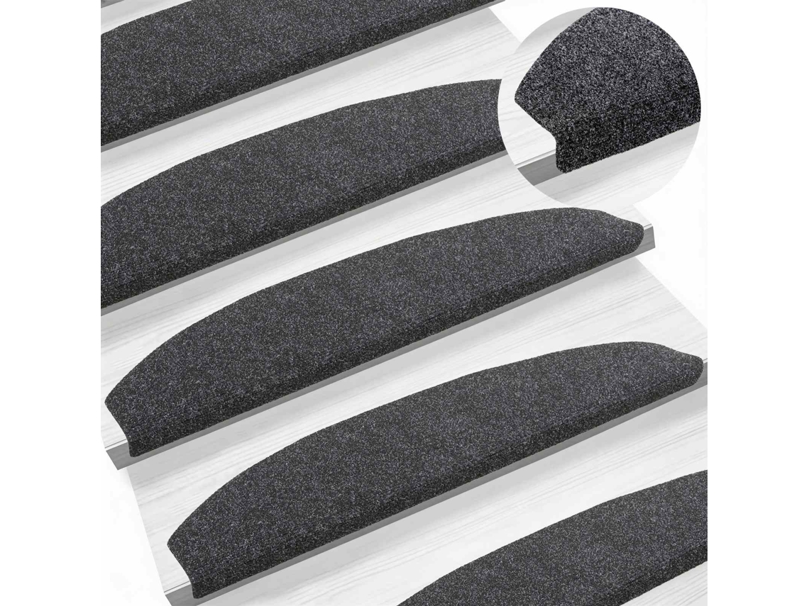 Maison Exclusive - Tapetes Adesivos Para Escadas 15 Pcs Cinzento-escuro