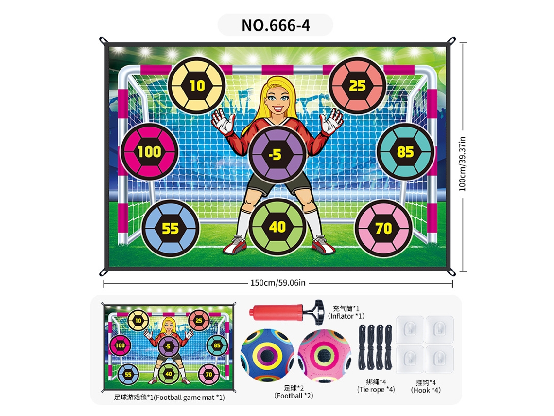 Set de entrenamiento de fútbol Eifson con zonas de puntuación y 2 balones de colores (04)