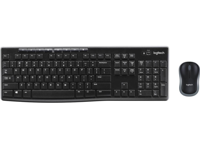 Teclado LOGITECH MK270 (Inalámbrico - Layout US - Teclado Numérico)