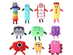 Peluche con forma de bloque de construcción y números para que los niños aprendan matemáticas. Stelasplen (animación)