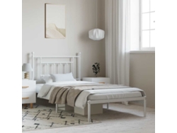 Estructura Cama Sin Colchón Con Cabecero Metal Blanco 100x190cm
