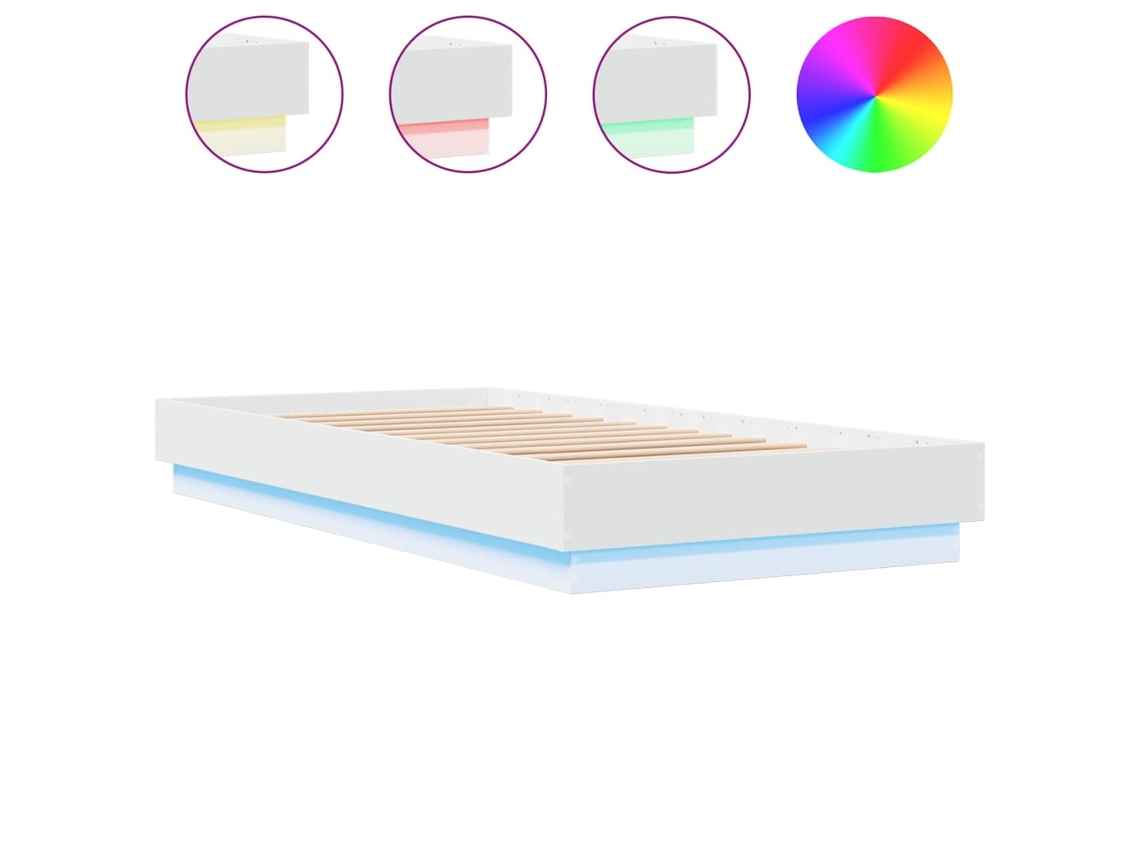 Maison Exclusive - Estructura De Cama Con Luces Led Blanco 100x200 Cm