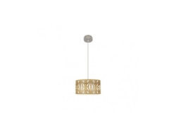 Lámpara colgante Katerina 1xe27 níquel/madera clara Regx30x30 cm Fabrilamp