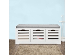 Banco Armario de Zapatos SOBUY Blanco (105x35x43cm)
