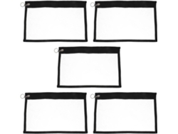 Paquete Compacto De 5 Bolsas Transparentes De Pvc Impermeables Negras Para Almacenamiento De Suministros