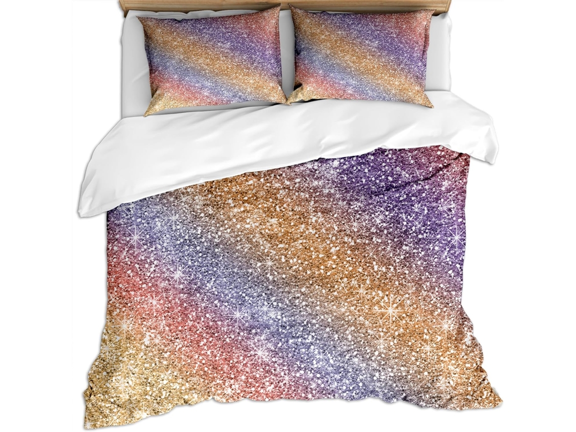 Funda nórdica moderna de microfibra con funda de almohada de 140x200 cm y 65x65 cm.