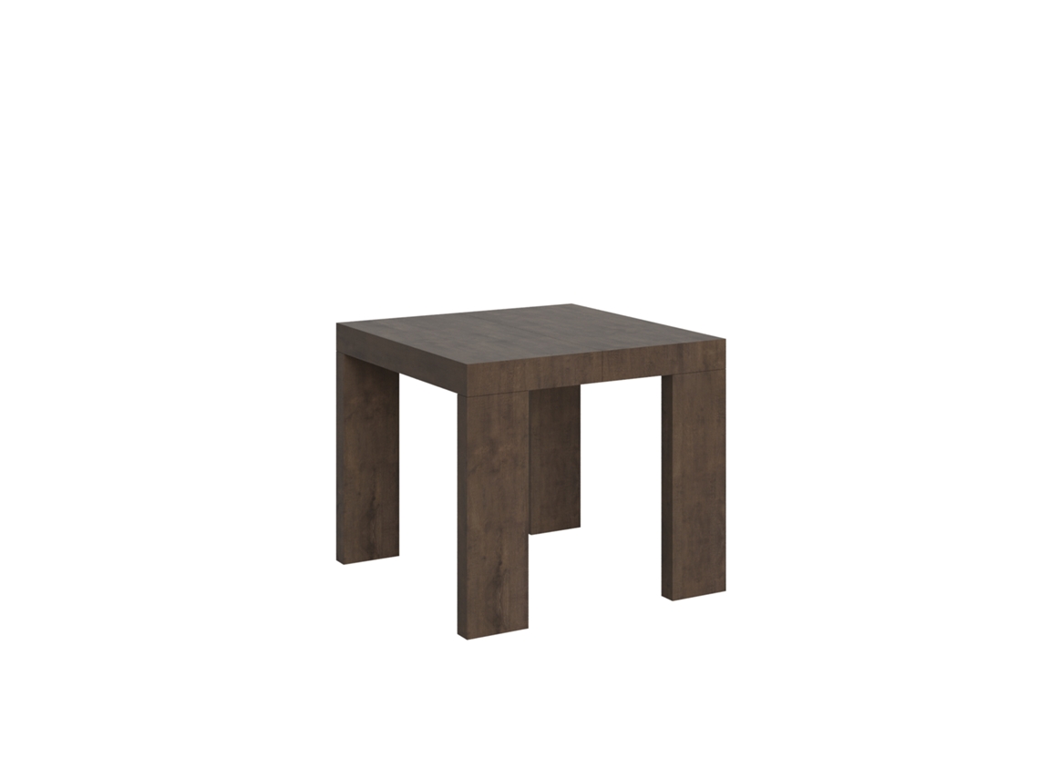 Mesa de Comedor ITAMOBY Roxell (90x90/246 - Paneles de Melamina - Nogal)
