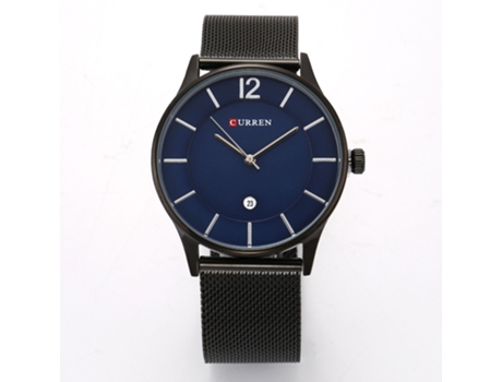 Relojes para Hombre Relojes de Acero Inoxidable de Moda Reloj con Fecha Resistente al Agua para Hombres - Concha Negra Azul LUUCOZK