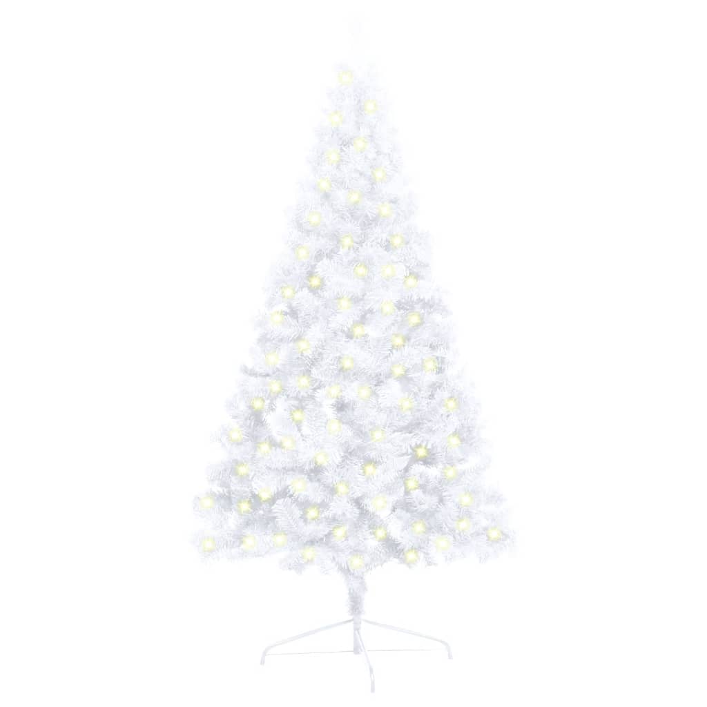 De Navidad Vidaxl con luces led blanco 68x34x12 cm medio artificial soporte 120cm