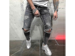 2026-pantalones Vaqueros Skinny Rotos Para Hombre De Denim Elástico Talla Asiática