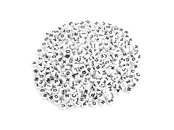 500 Cuentas Redondas Con Letras Az En Acrílico Blanco Para Pulseras, Collares Y Proyectos De Bricolaje.