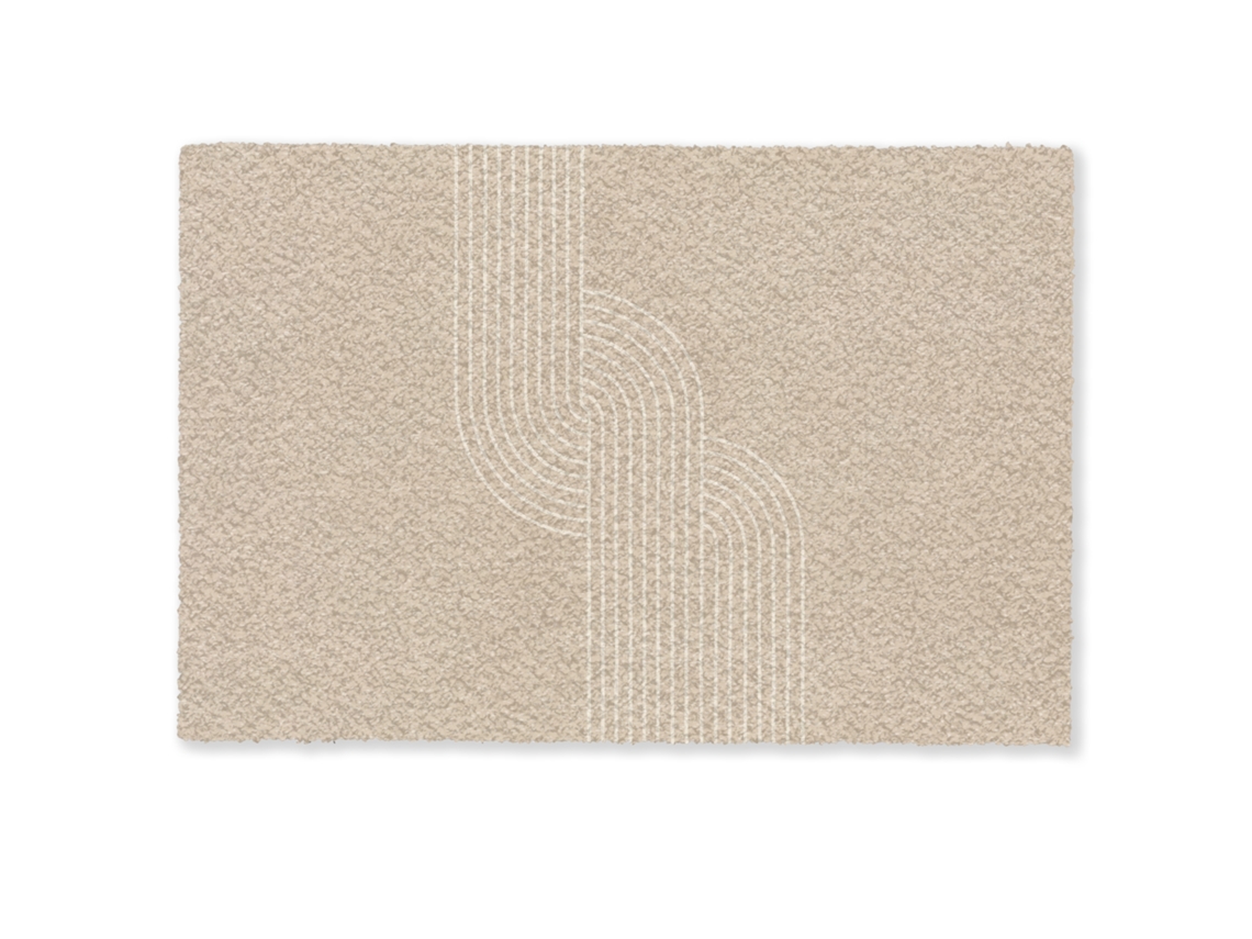 Felpudo Líneas Paralelas - Textura Ligera - Beige 60x40