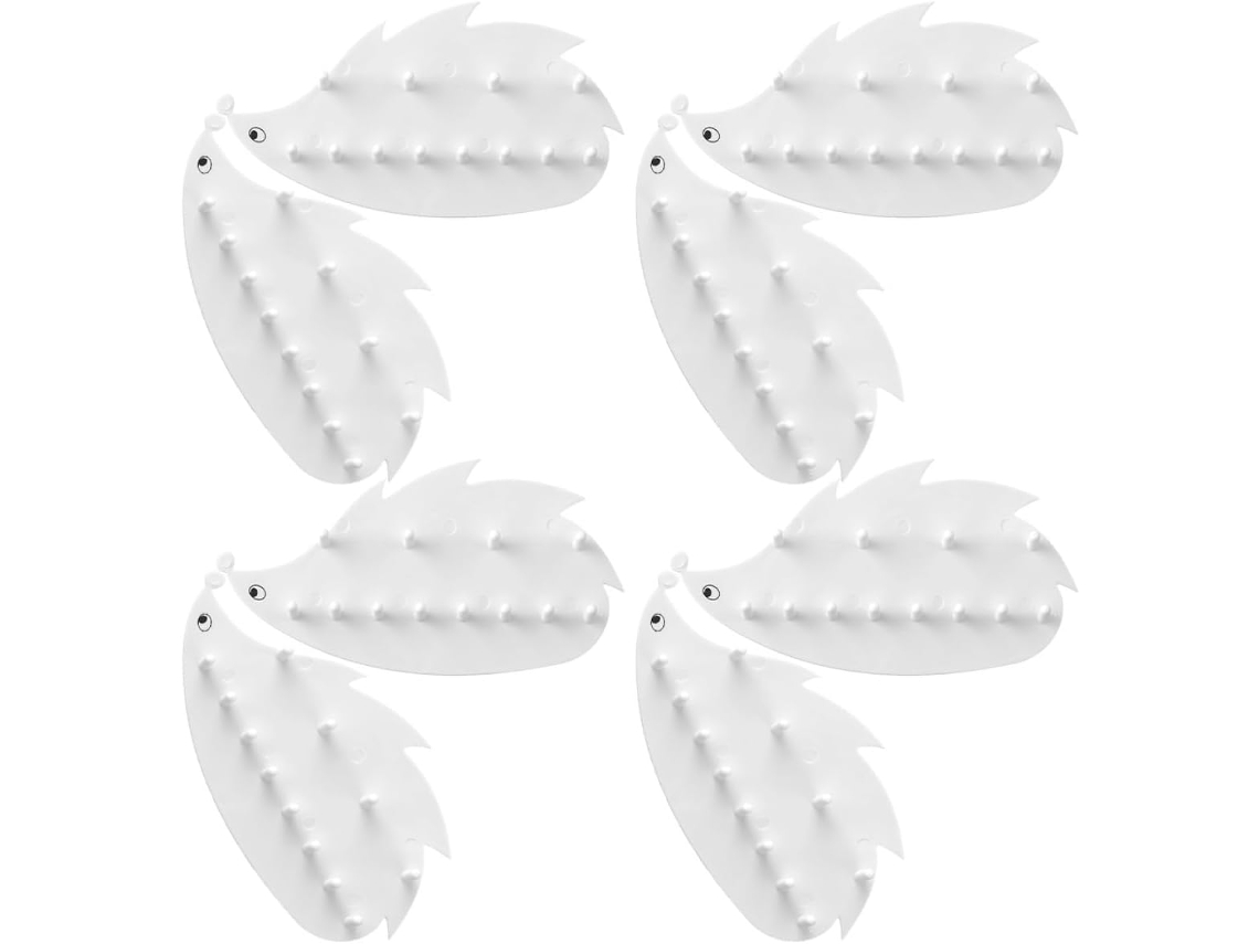 Organizador Joyas Plástico Adhesivo Blanco Montaje Pared 8 Piezas Elegante Diseño Erizo Ligero Versátil