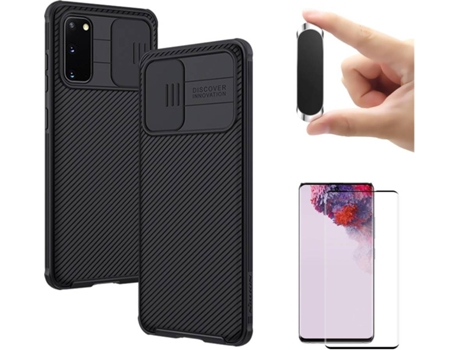 Carcasa, Protector y Soporte Samsung S20 Nillkin Camshield Negro