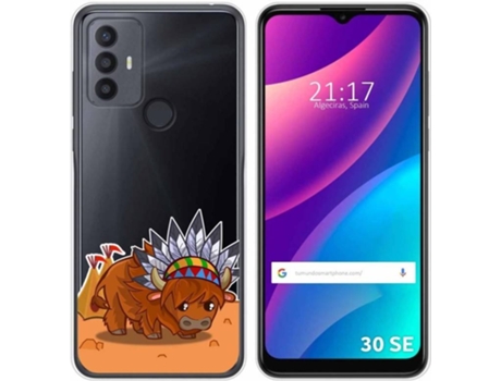 Carcasa para TCL 30 SE TUMUNDOSMARTPHONE Dibujos Transparente Bufalo Multicolor