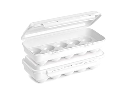 PLASTIC FORTE - Doble Huevera Chick para Despensa y Nevera para 20 Huevos. Blanco