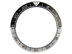 Bisel de cerámica para reloj de 41,5 mm, blanco y negro
