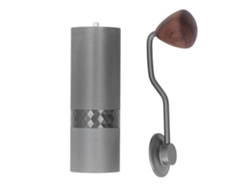 Molinillo de café manual de aluminio con mango de madera | Sin marca
