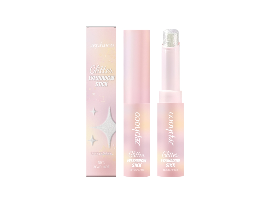 Brocha para sombras de ojos con purpurina blanca estrella