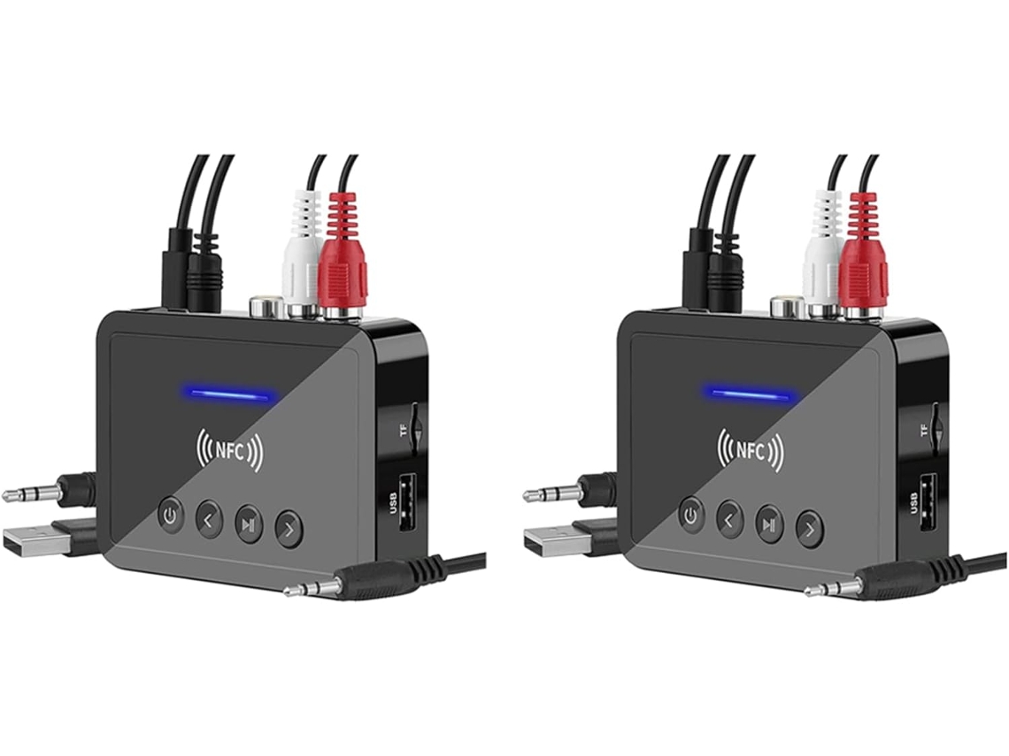2 Transmisores/receptores Estéreo Fm Bluetooth 5.0 Con Entradas Aux, Jack De 3,5 Mm Y Rca (nfc)