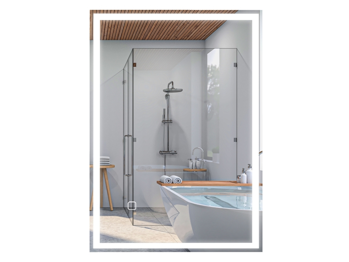 Espejo De Pared Táctil Led Para Baño, Blanco