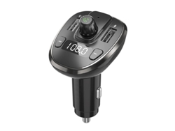 Transmisor de FM YIZHOOD Reproductor de MP3 de audio para automóvil Bluetooth inalámbrico manos libres con cargador de automóvil de doble puerto USB de carga rápida de 3.4A negro