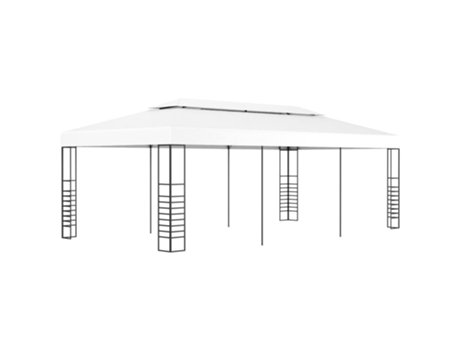 MAISON EXCLUSIVE Marquesina cenador de jardín blanca 6x3 m
