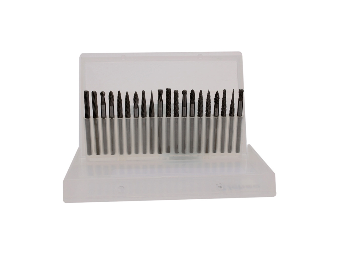 20 Peças De Fresa Cônica De Carbeto De Wolfram Com Cabo 1/8''(3mm) Para Rotação
