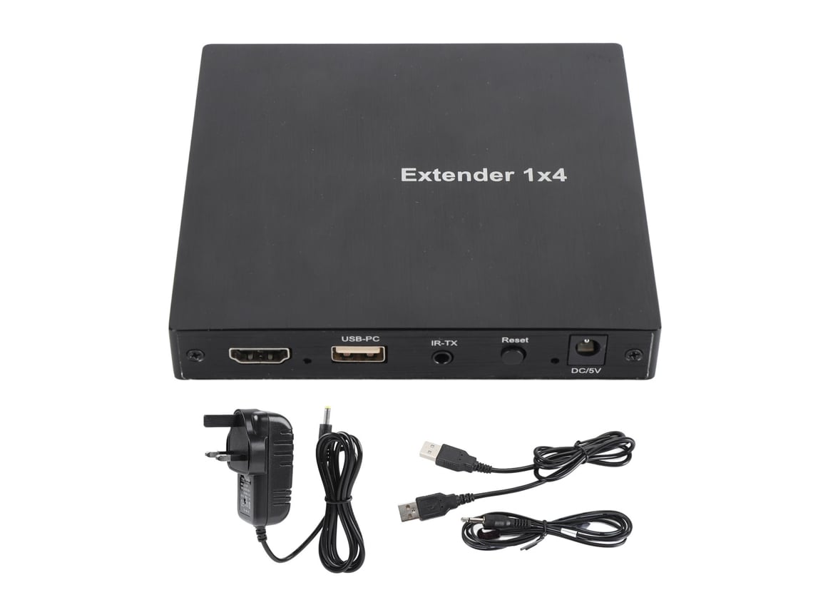 Extensor Splitter Kvm Hdmi 1x4 200m 1080p 60hz Plugue Uk Para Pc Laptop Set Top Box