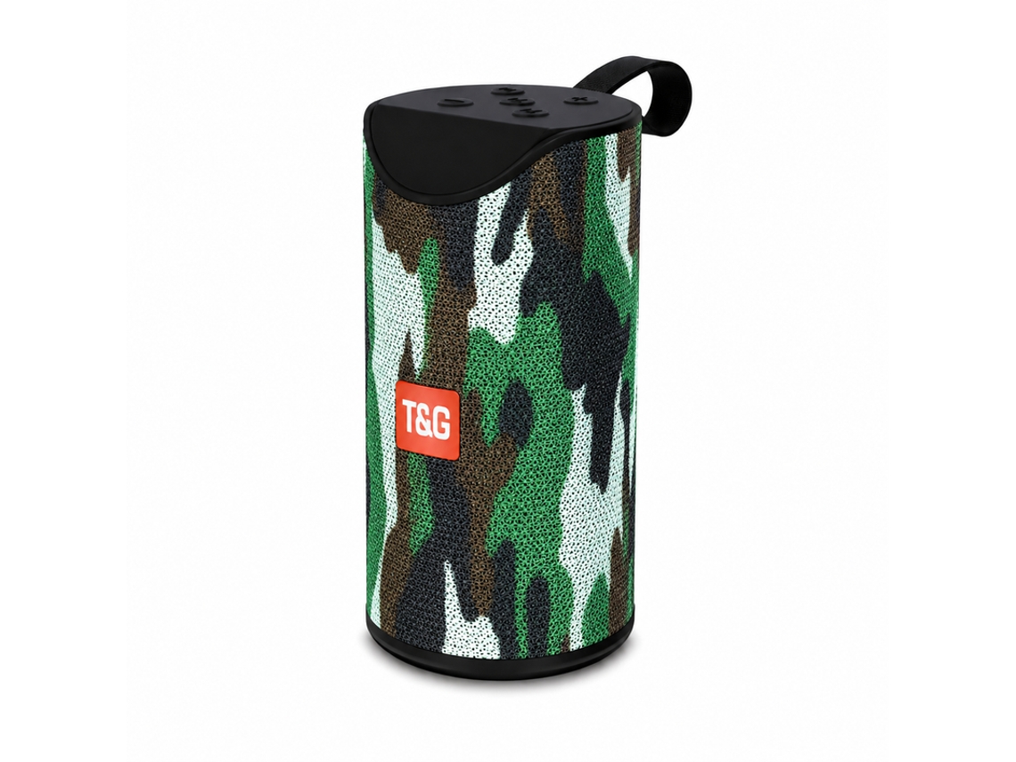 Coluna Bluetooth Portátil Wireless Com Alça Kimiso Tg-113 Verde Camuflado