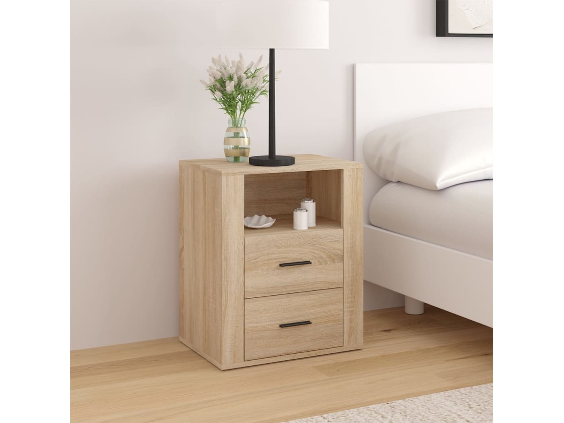 Mesita de Noche 50X36X60 Cm Derivados Madera Roble Sonoma