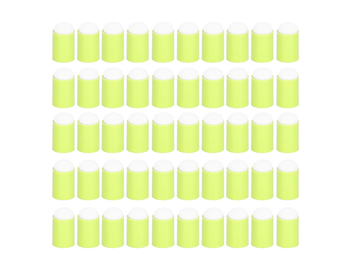 50 Esponjas De Tinta Para Dedo Suaves Flexibles Ligeras Esponjas De Pintura Para Uñas Salón Hogar Verde