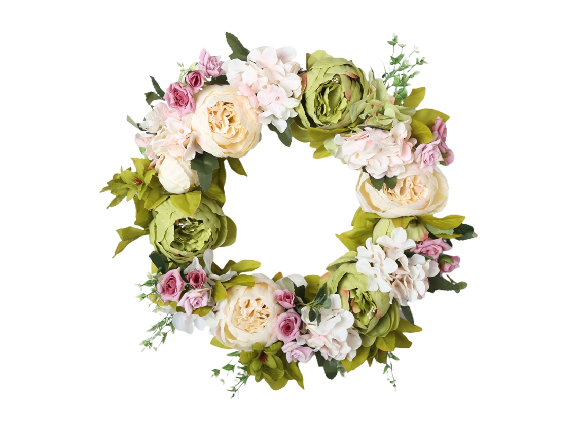Guirnalda De Peonías Artificiales Hechas A Mano Para Puertas, Paredes, Decoración Navideña Y De Bodas.