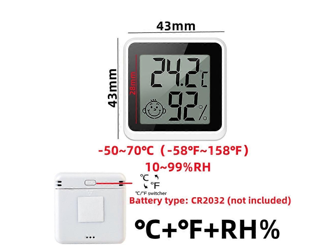 Mini termómetro e higrómetro digital LCD con sensor para medir la temperatura y la humedad en interiores y estación meteorológica. Nostalgia88