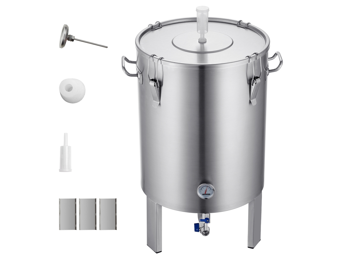 Hervidor de cerveza casero de acero inoxidable Succebuy, fermentador cúbico, 60 L