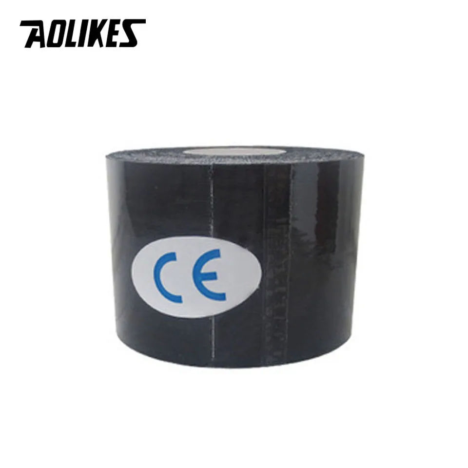Cinta De Compresión Kinesiológica (negra, 5 Cm X 5 M), Transpirable E Impermeable, Que Alivia El Dolor Muscular.