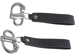 Scba - 2 Grilletes De Liberación Rápida Con Mango De Cuero De Acero Inoxidable Para Bomberos De Liberación Rápida Con