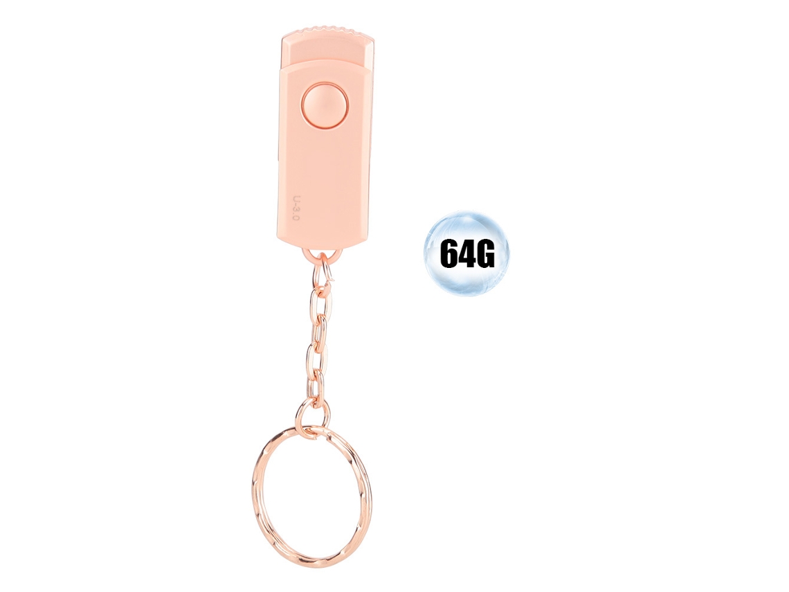 Memoria Usb Giratoria De Metal De Oro Rosa 64g Para Windows Mac Os, Memoria Flash Usb Portátil