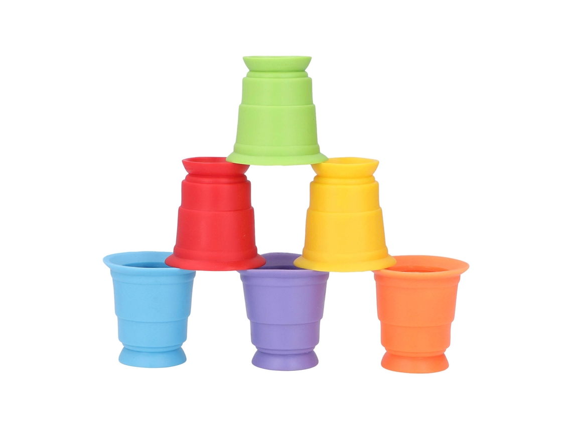 Ats-juegos De Vasos Apilables De Silicona Suave Para Bebés, Juguetes De Aprendizaje Temprano Para 6m+