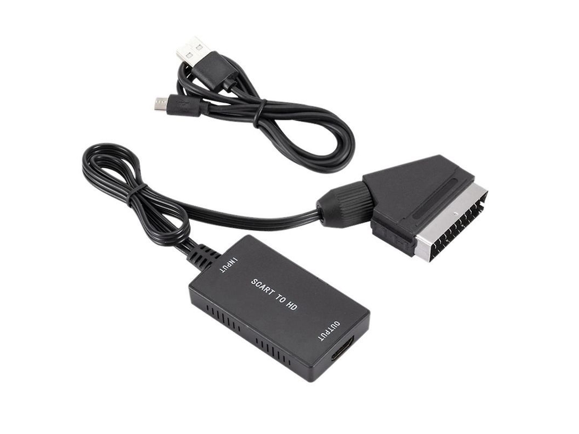 Convertidor Scart A Hdmi Con Adaptador De Cable Hdmi Hd 720p 1080p Plug And Play