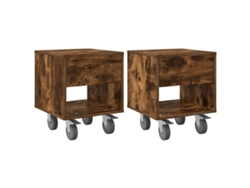 Maison Exclusive - Mesita De Noche 2 Pcs Roble Ahumado 40,5 X 40 X 48 Cm
