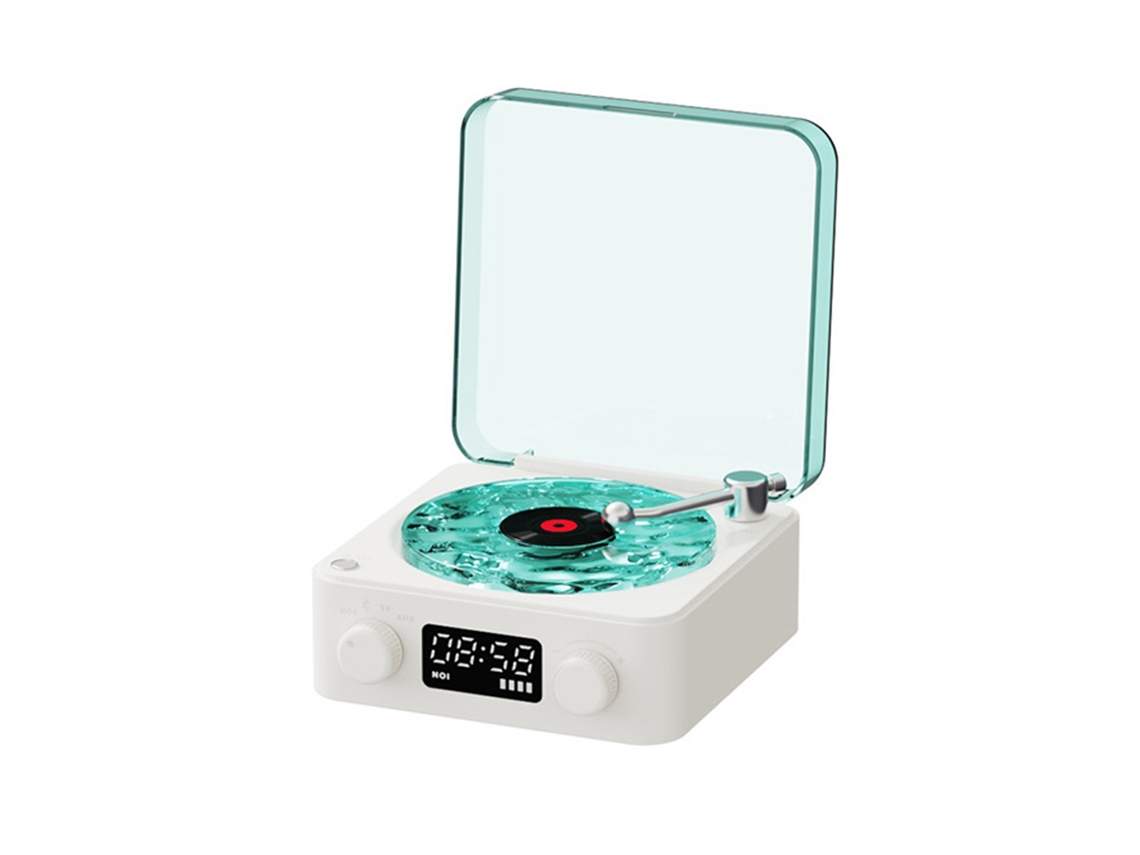 Altavoz Bluetooth MDUG, tocadiscos, proyector estéreo de ruido blanco (blanco)
