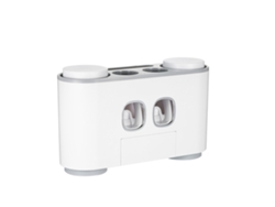 Soporte De Pared Para Cepillos De Dientes Con 2 Dispensadores De Pasta Dental, 4 Vasos Y 5 Ranuras.
