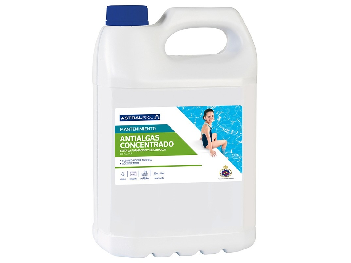 Antialgas Concentrado ASTRALPOOL - 5 L - Evita La Formación y Desarrollo De Algas