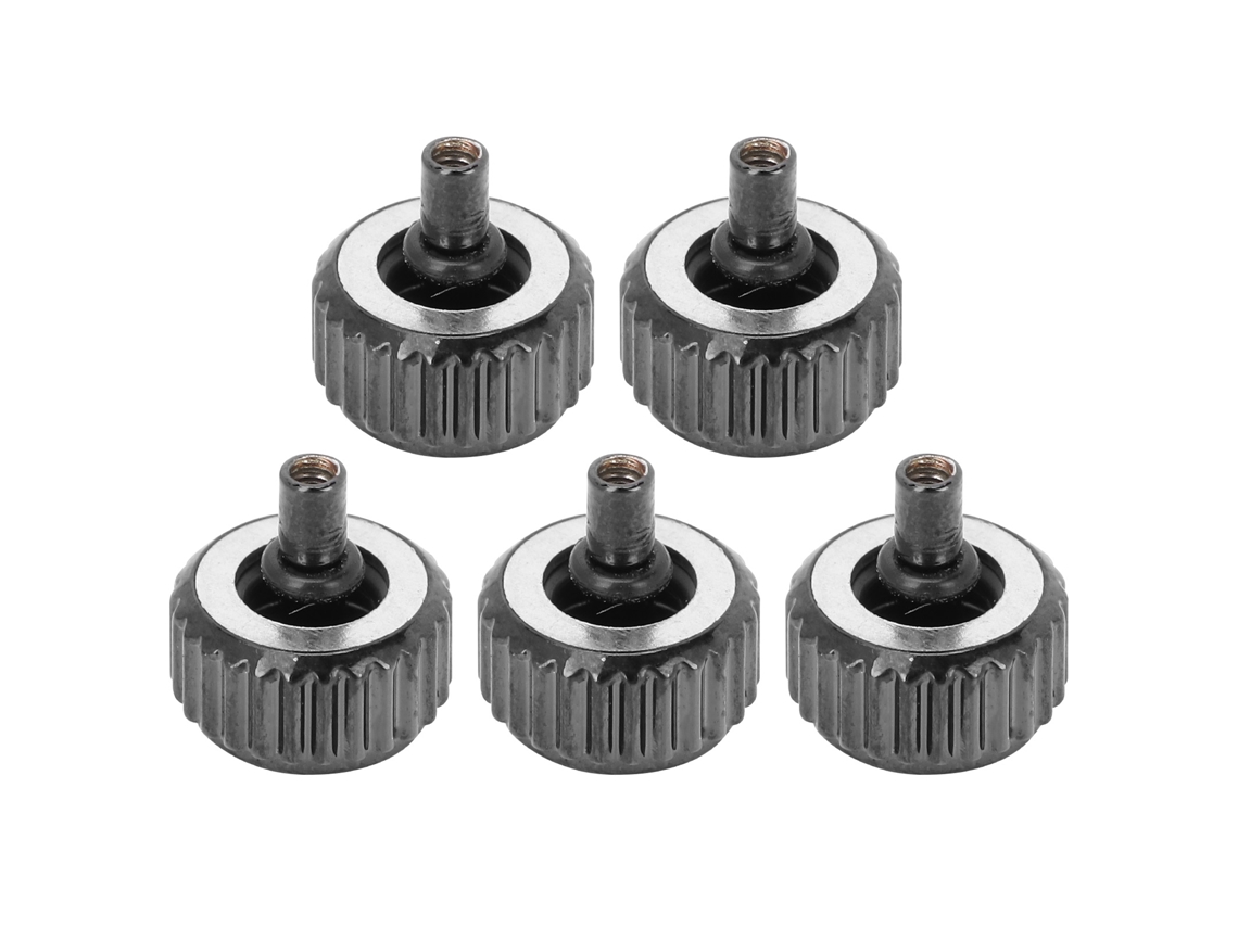 Kit De 5 Piezas Para Corona De Reloj, Repuestos, Acero Negro, Tubo Largo, Orificio Grande, 4,5 Mm