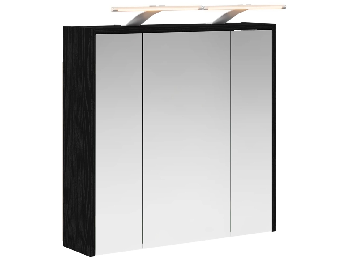 Maison Exclusive - Armario Con Espejo De Baño Roble Negro 63,5 X 16 X 62,5 Cm