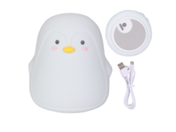 KOFIHETY Luz Nocturna LED de Pingüino Colorido de Silicona con Carga USB y Batería Integrada para Habitación de Bebé (Gris)